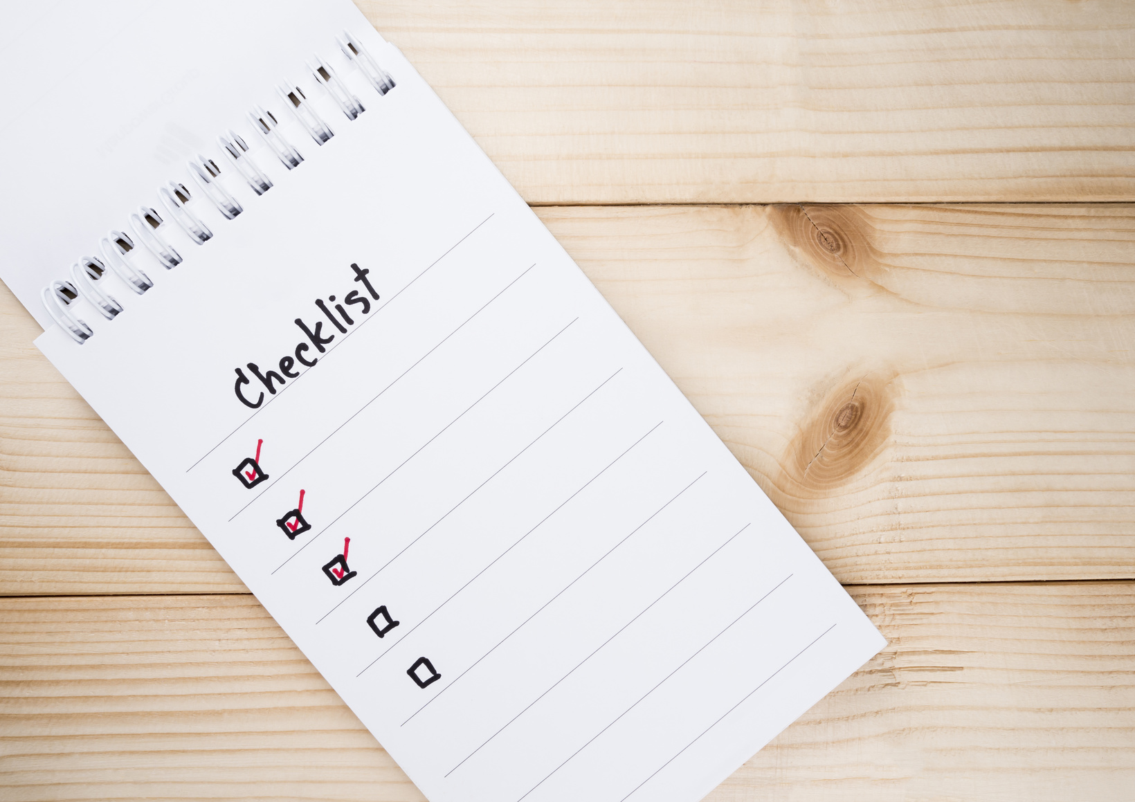 Checklist on notebook 18