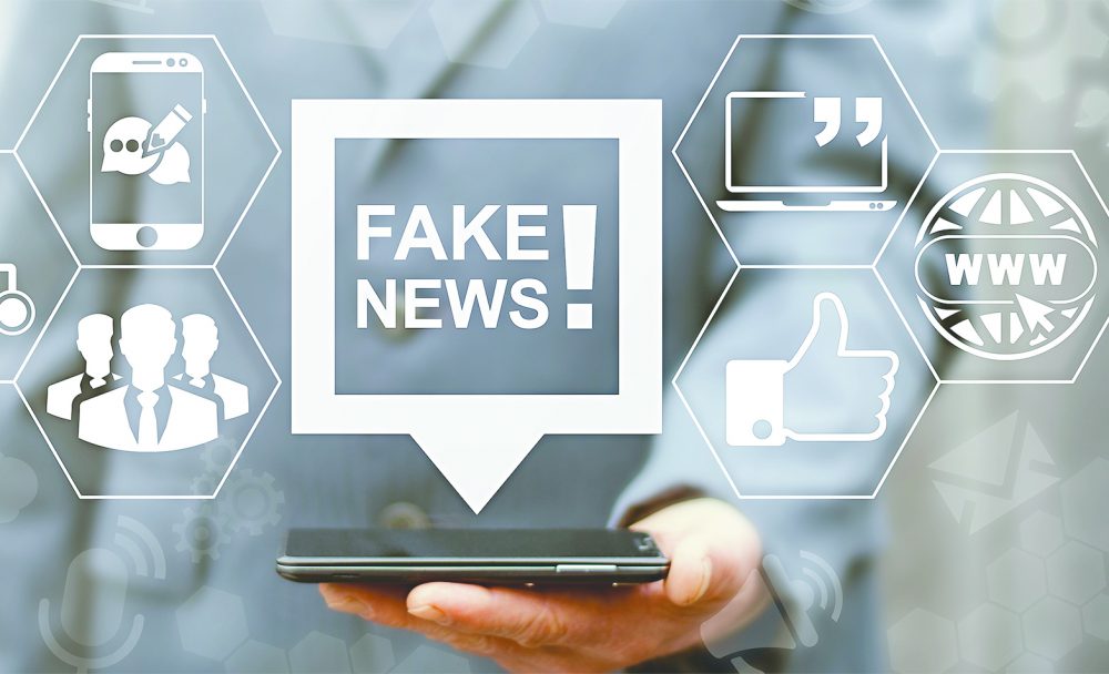Fake news, HOAX political internet social network concept. Fabri