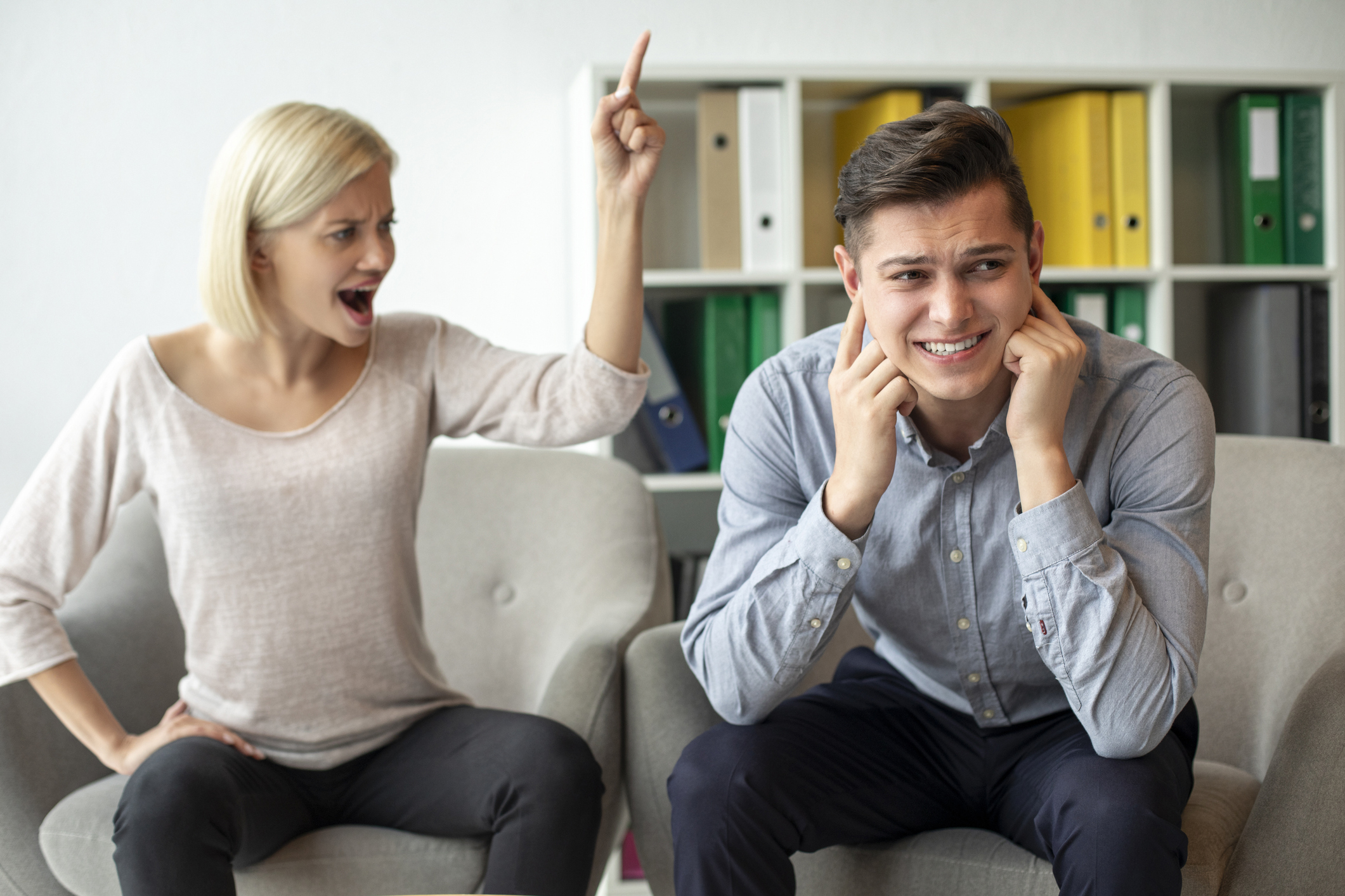 Angry fury woman screaming