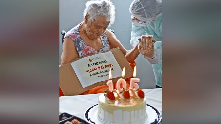 Imagem de capa - Centenária é a pessoa mais velha a vencer a COVID-19 no Brasil