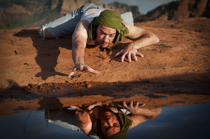 Thirsty Man in the Desert