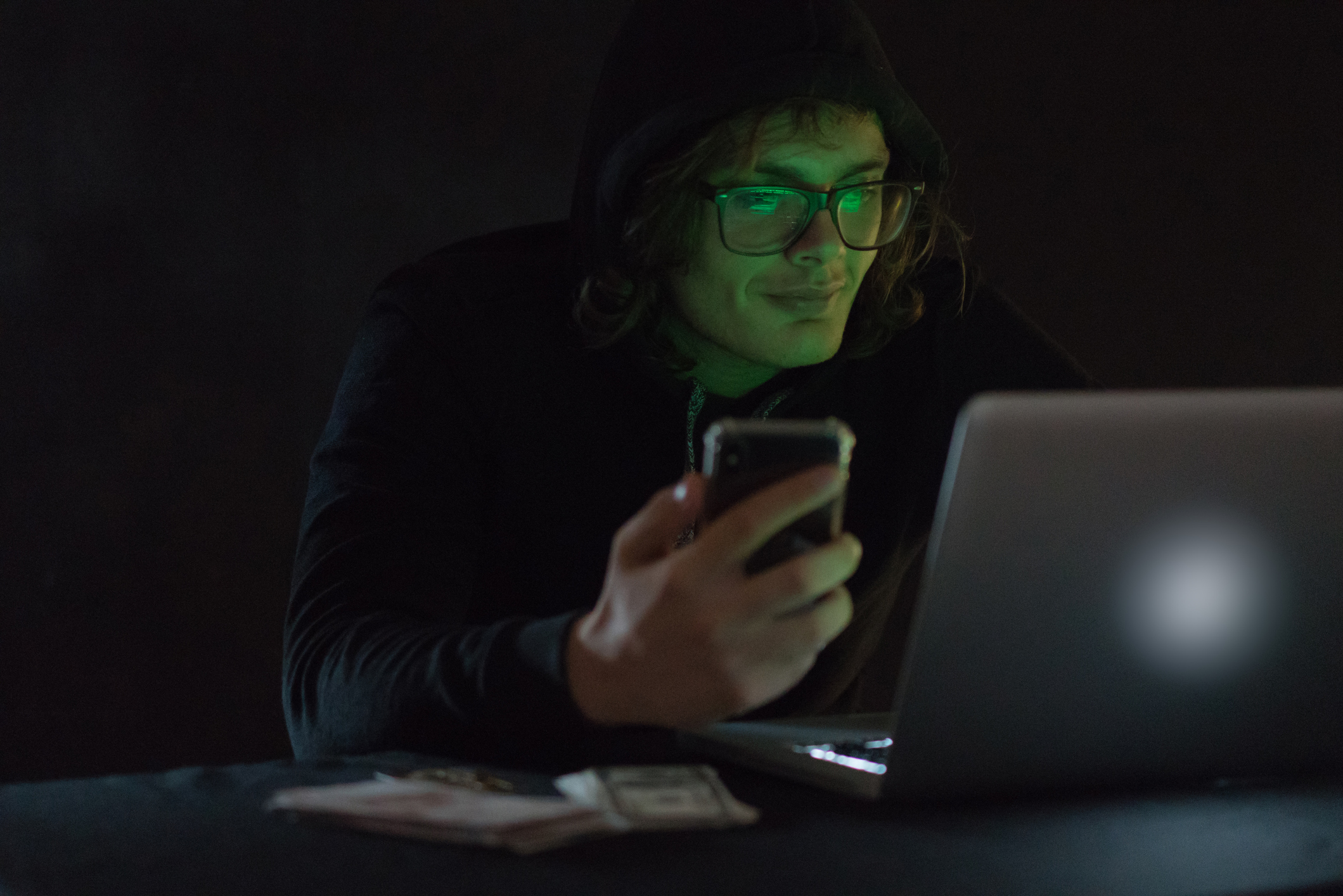 Hacker attacking internet