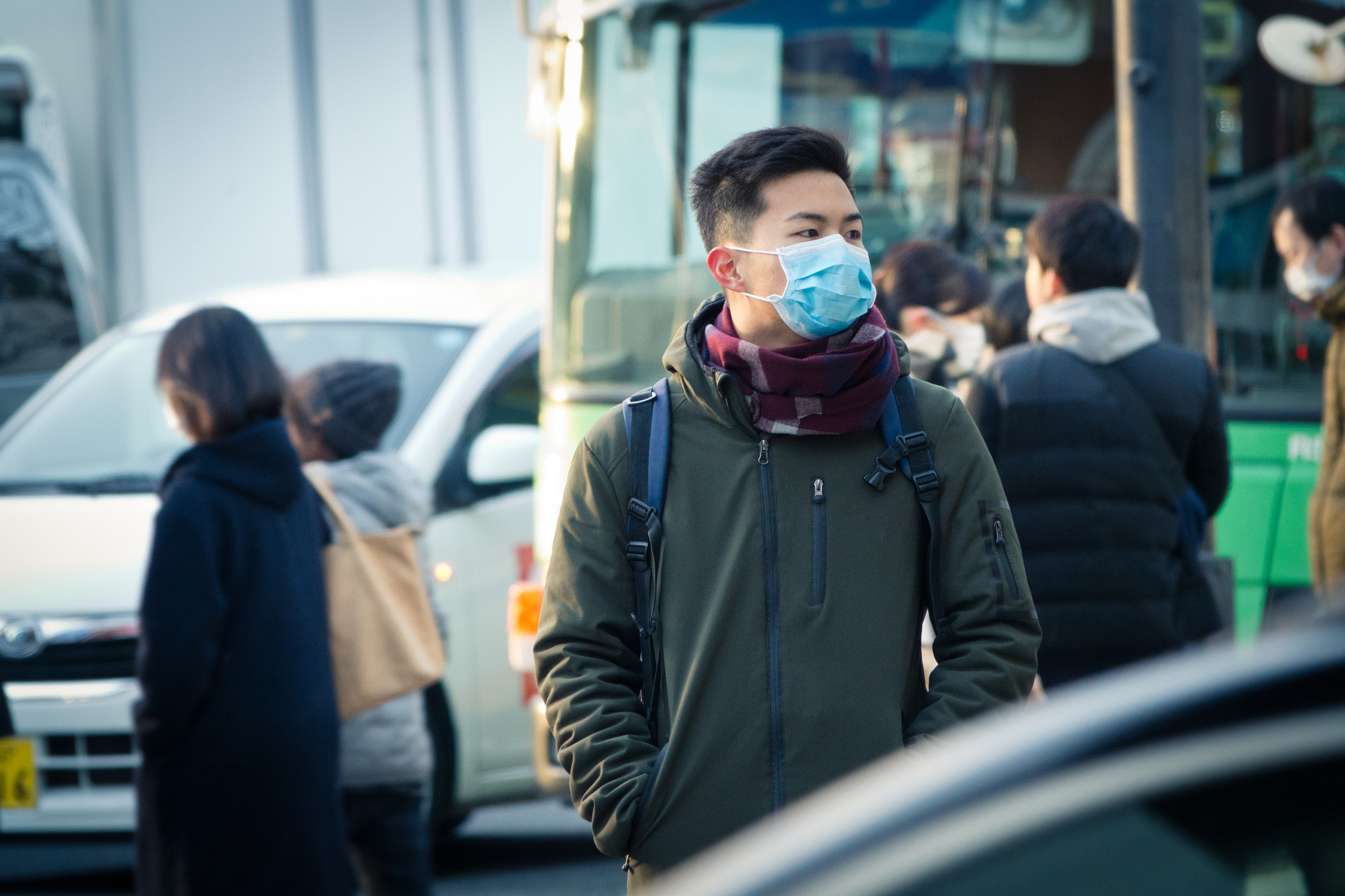 Man wearing mask on the street