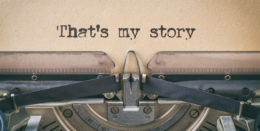 Text written with a vintage typewriter &#8211;  That&#8217;s my story