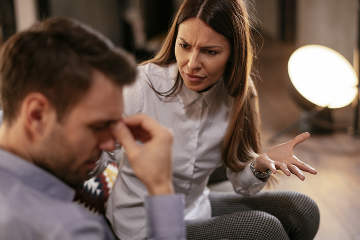 Unhappy young couple