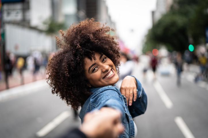 Point of View of Girlfriend Holding Hands of Boyfriend