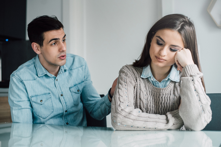 Couple having an argument at home