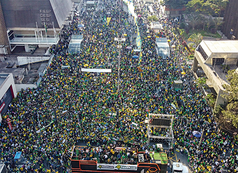 Protesto voto impresso Avenida Paulista voto  foto aérea