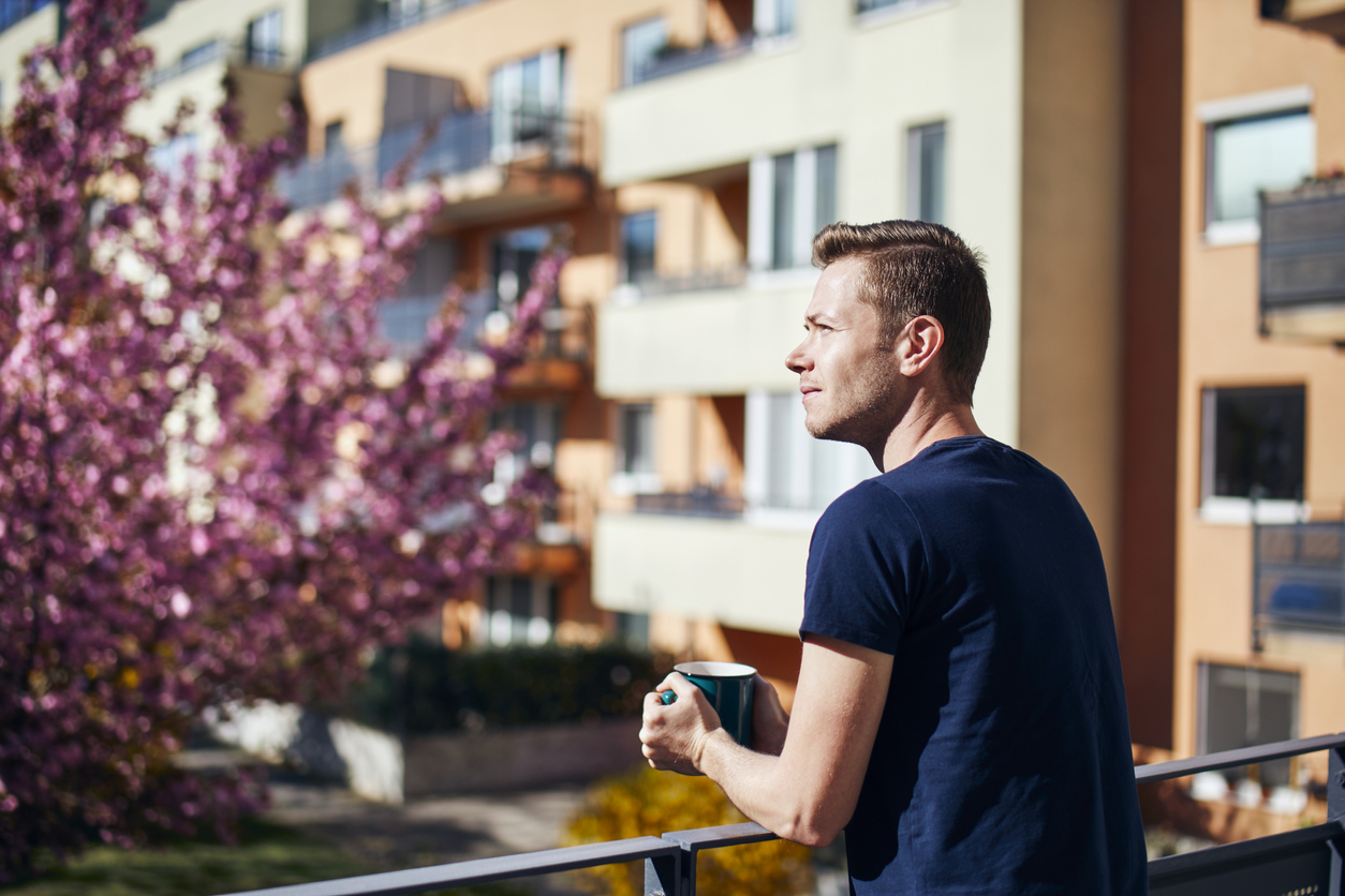 Spring morning on balcony