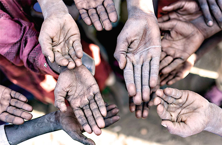 African hands begging HELP