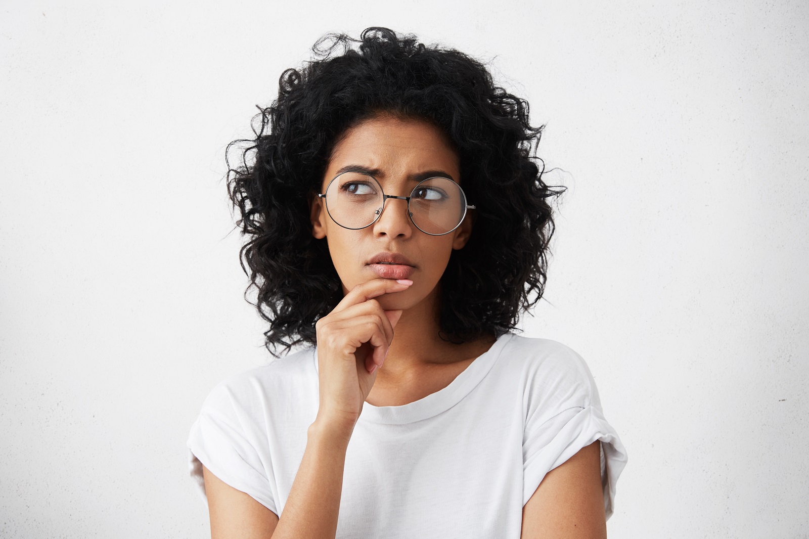 Isolated,Portrait,Of,Stylish,Young,Mixed,Race,Woman,With,Dark