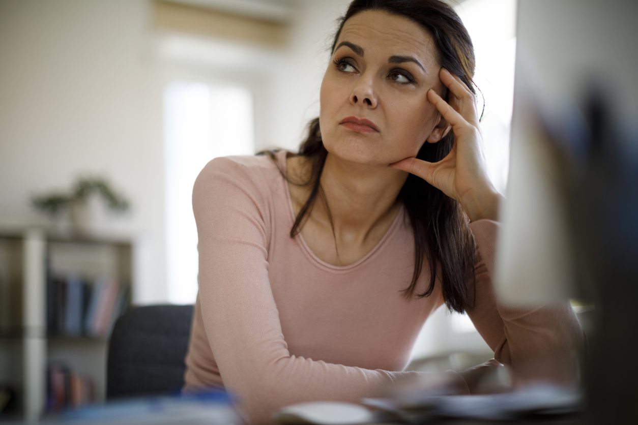 Worried businesswoman