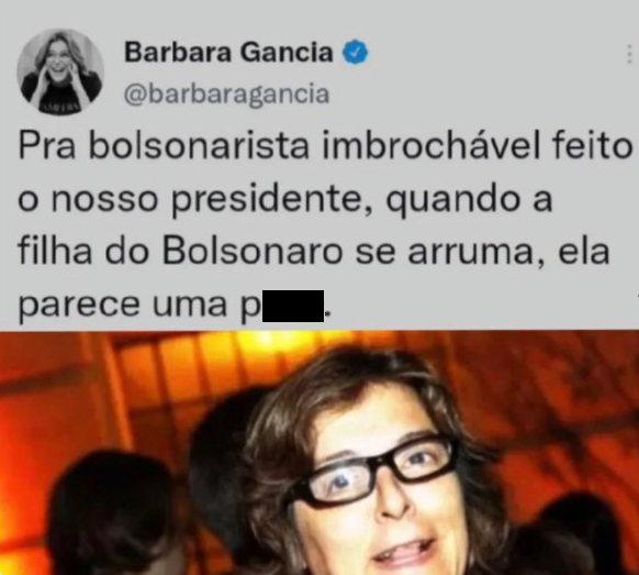 Ex–apresentadora da Globo chama filha de Bolsonaro de p*ta