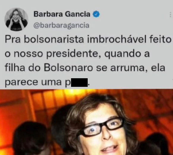 Michelle Bolsonaro diz que filha foi xingada por culpa de jornalista