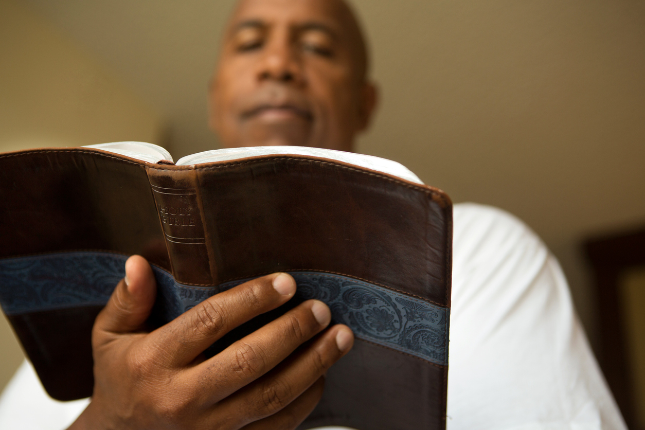 Man reading the Bible