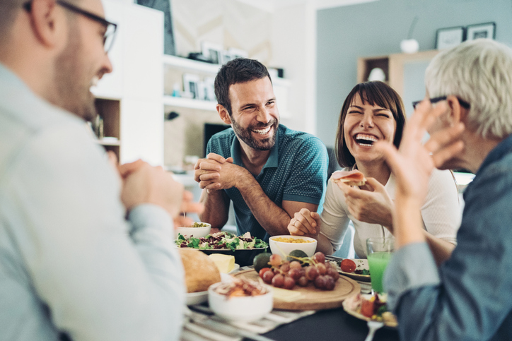 Sharing the food and the good laughs