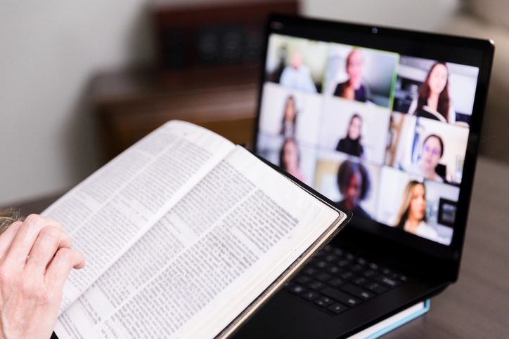 Unseen person joins Bible study through video conferencing
