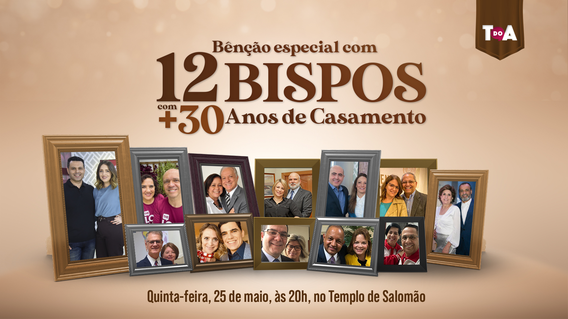 Imagem de capa - Bênção Especial com 12 Bispos com mais de 30 anos de casamento