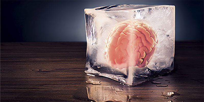 brain freeze concept with dramatic lighting