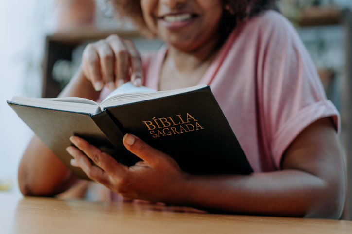 Woman reading the bible