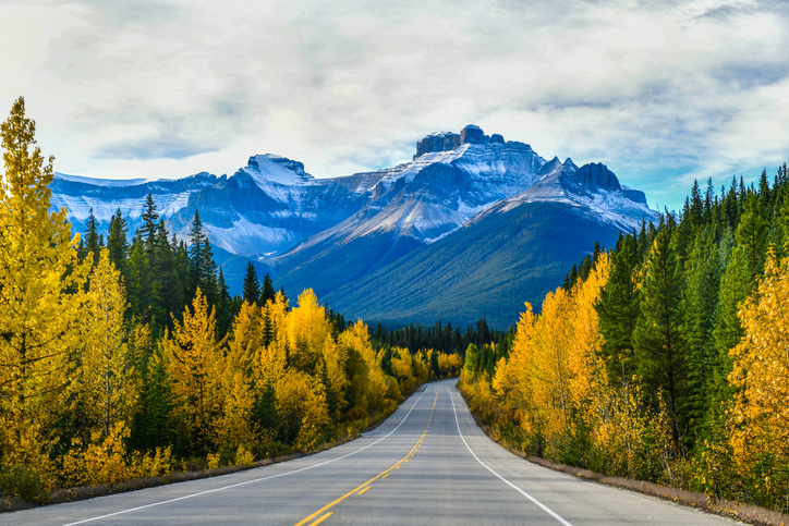 Icefield Parkway in Autumn Jasper National park,Canada