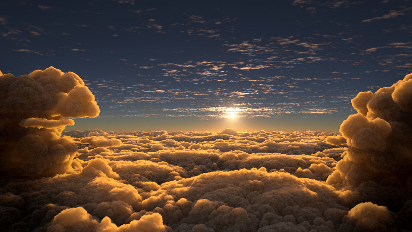 Sunset above the clouds