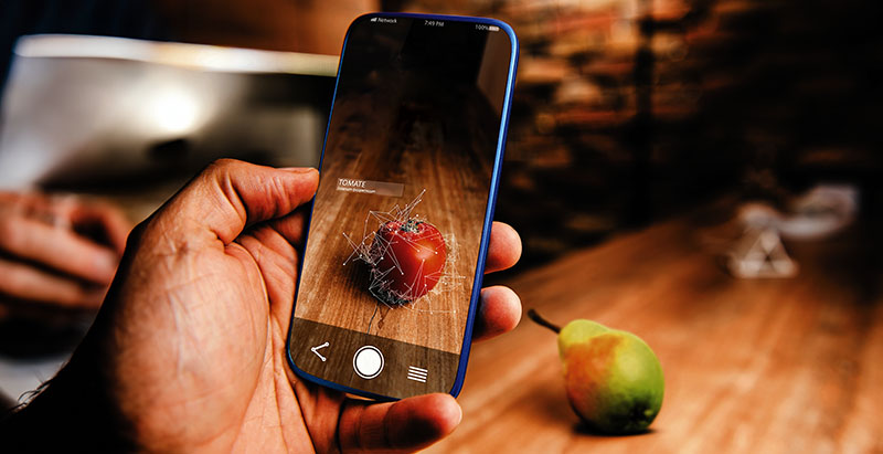 Augmented reality application using artificial intelligence for recognizing food