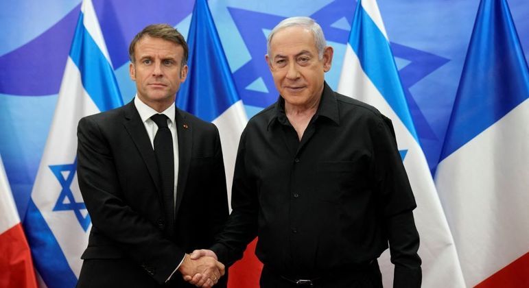 postMacron visita Israel, encontra Netanyahu e pede foco na libertação de refénsna categoriaEm Foco