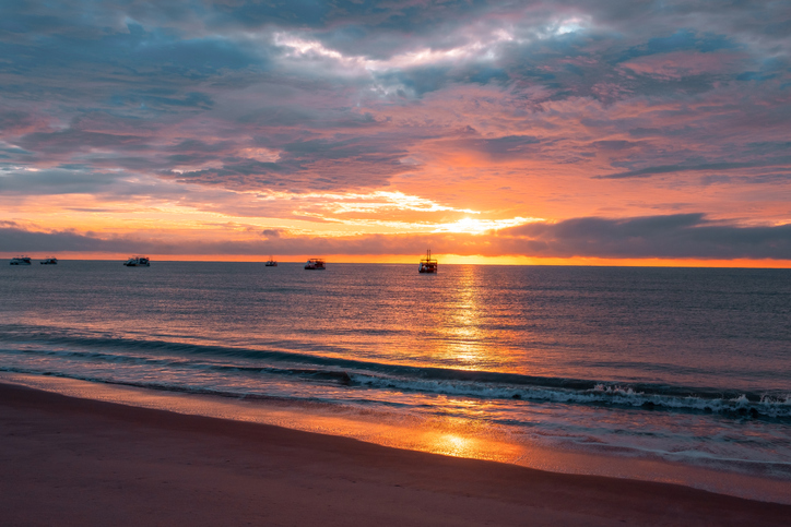 Sunrise in Cabo Branco beach