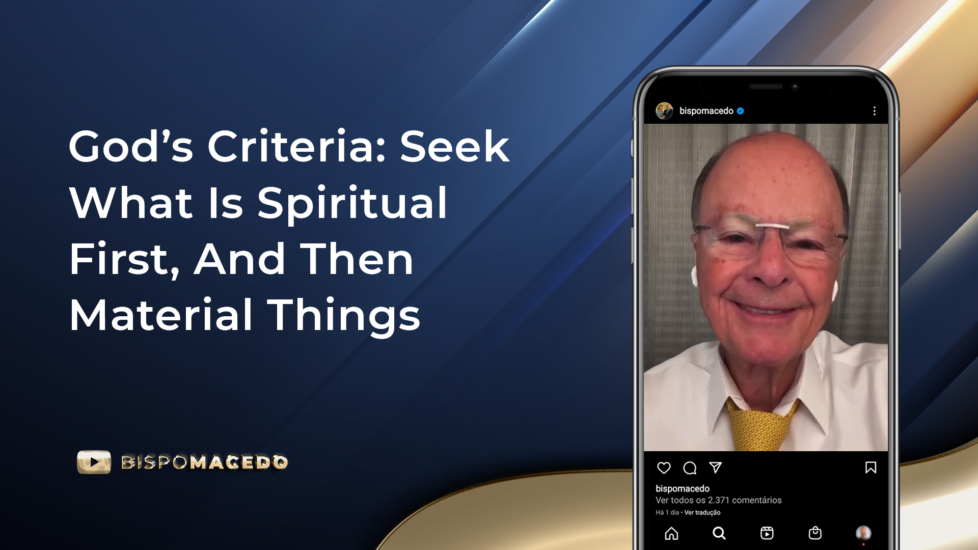 Imagem de capa - God’s Criteria: Seek What Is Spiritual First, And Then Material Things