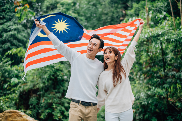 Couple Celebrating Malaysia Independence Day