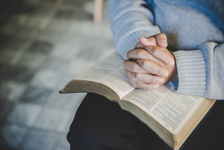 Prayer woman hand