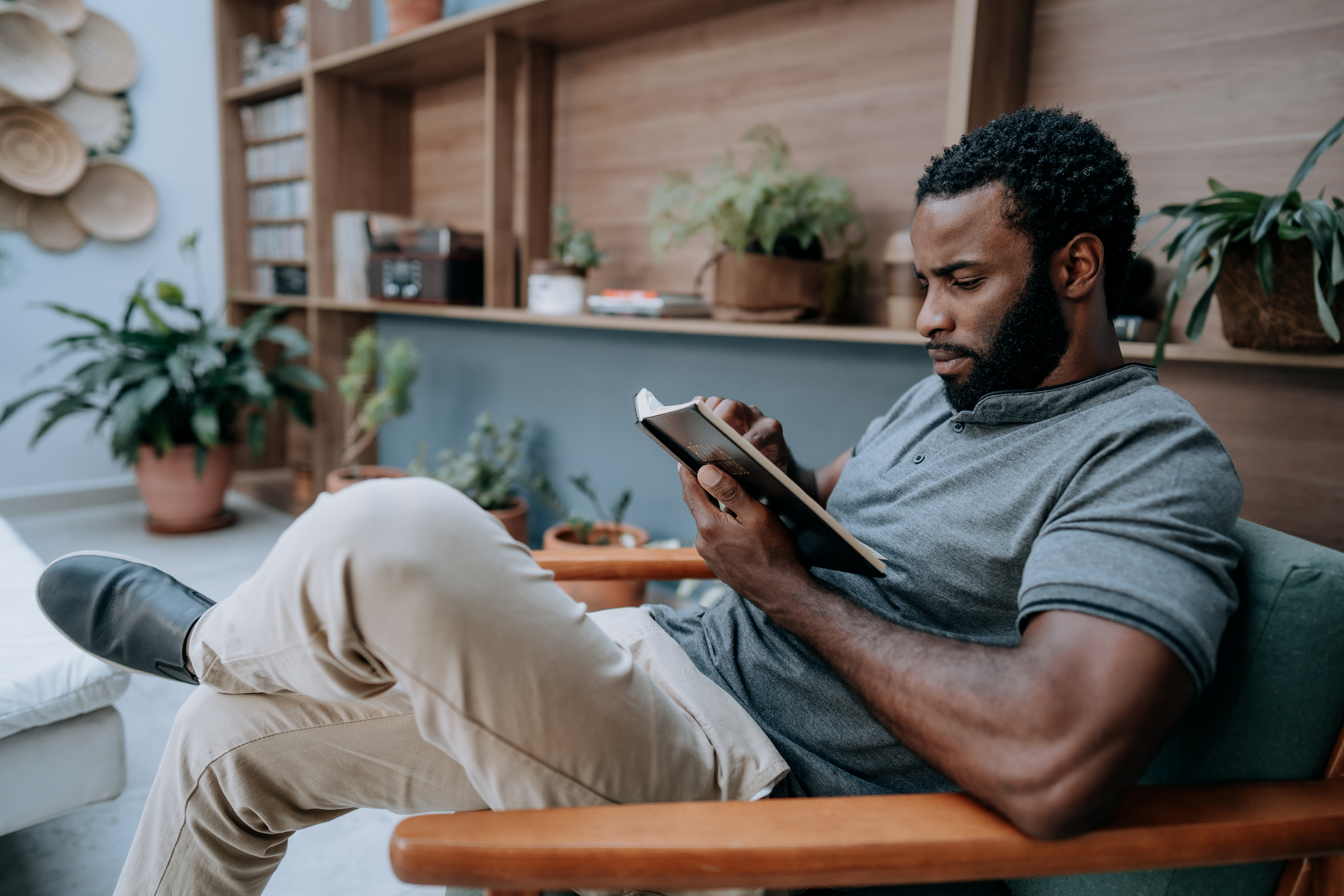 Man reading the bible