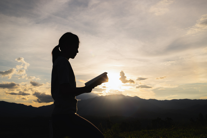 woman hands praying to god with the bible. begging for forgiveness and believe in goodness. Christian life crisis prayer to god. Woman Pray for god blessing to wishing have a better life.