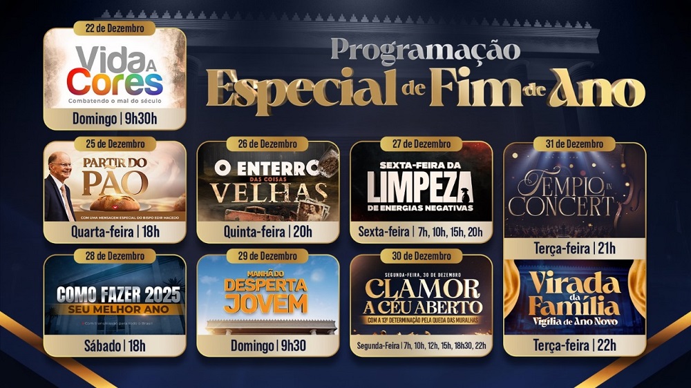 postConfira a programação especial de fim de anona categoriaAgenda do Templo de Salomão