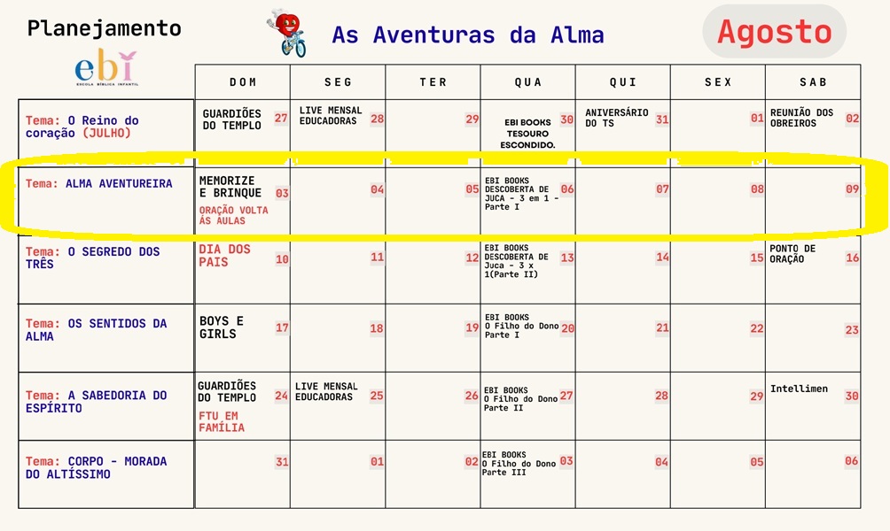 Planejamento Agosto &#8212;