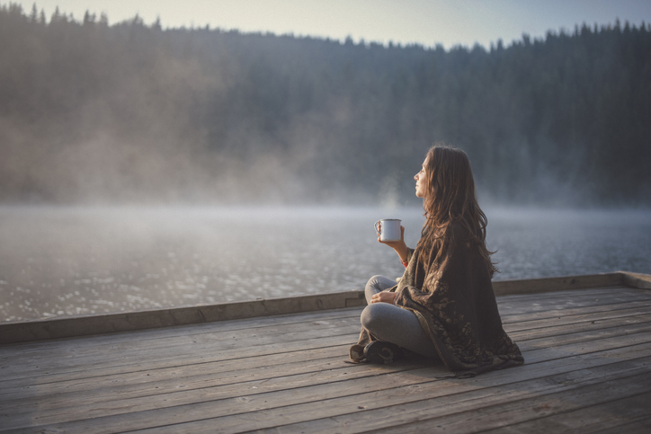 Woman Relaxing In Nature.