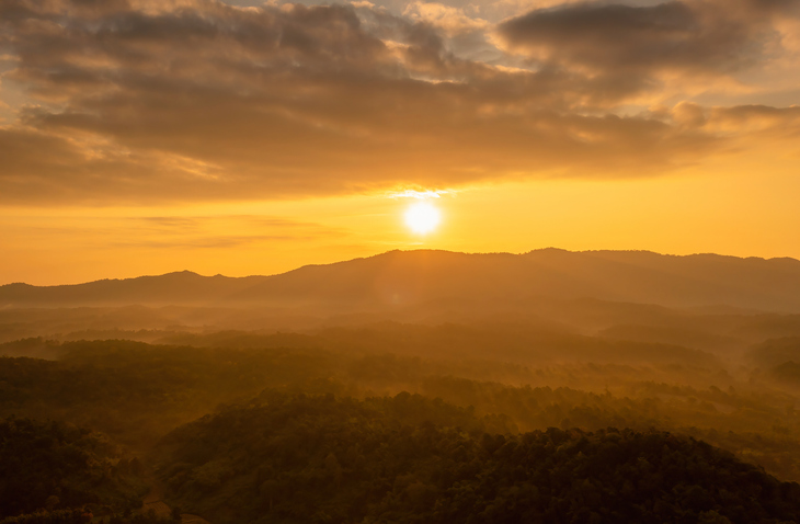 Beautiful morning scene above the mountains.