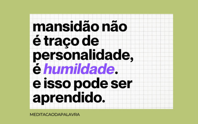 mansidão é humildade