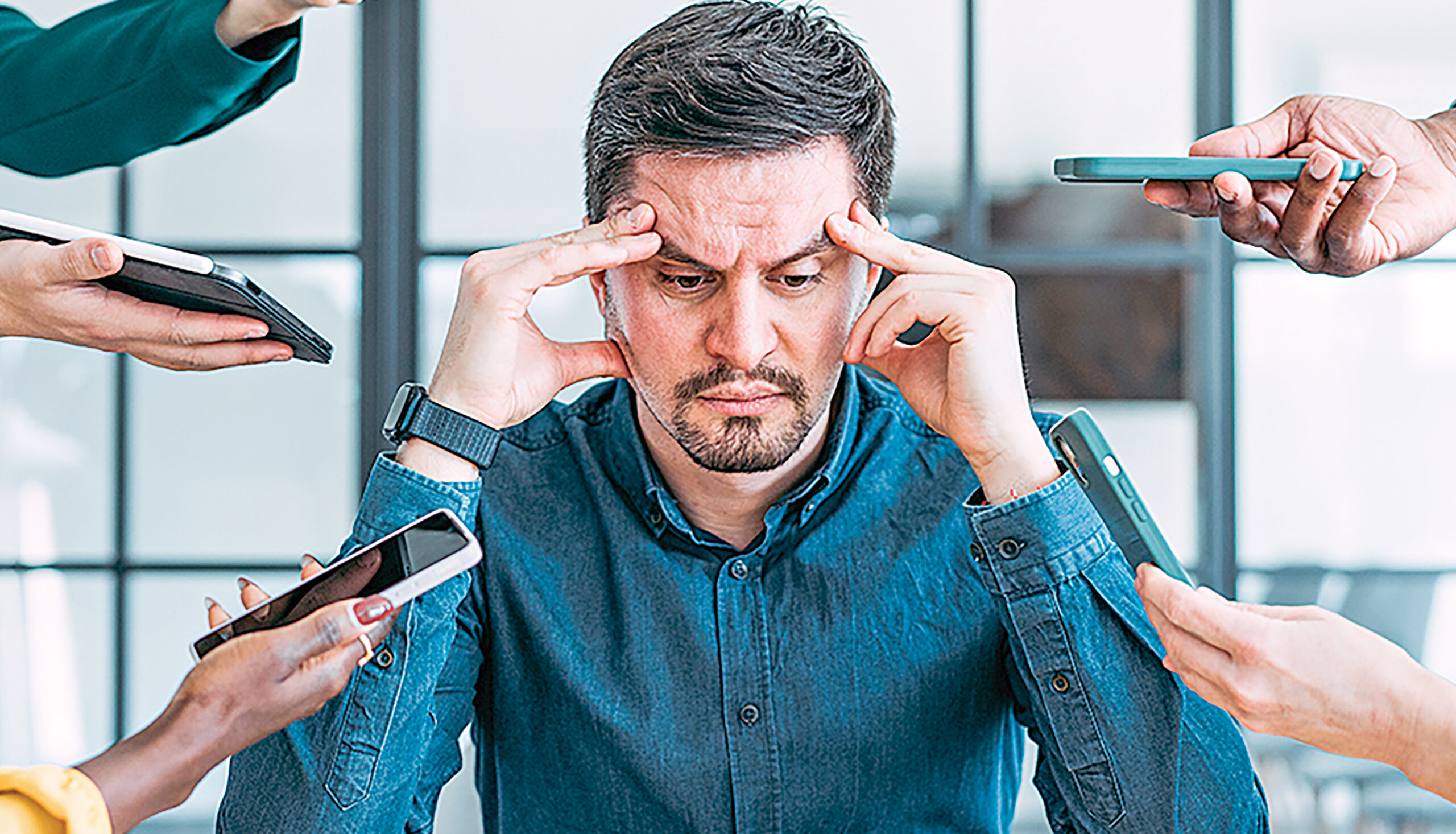 Mental burnout of excessive work.