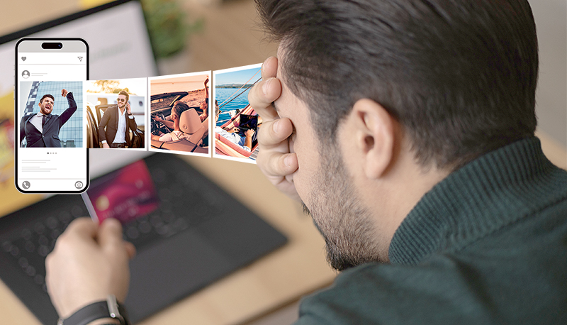 Close up unhappy man having problem with credit card