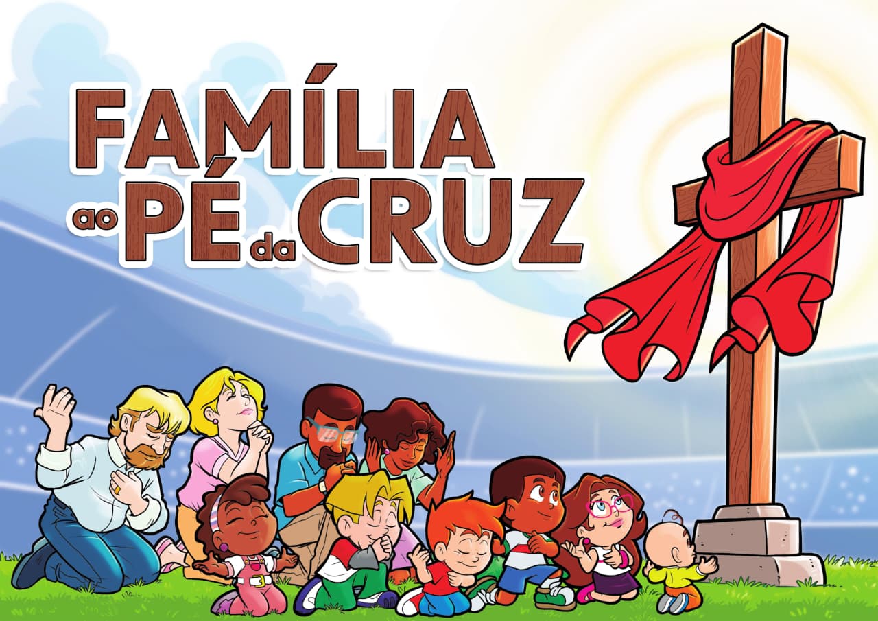 Banner Família ao Pé da Cruz – Vamos Colorir