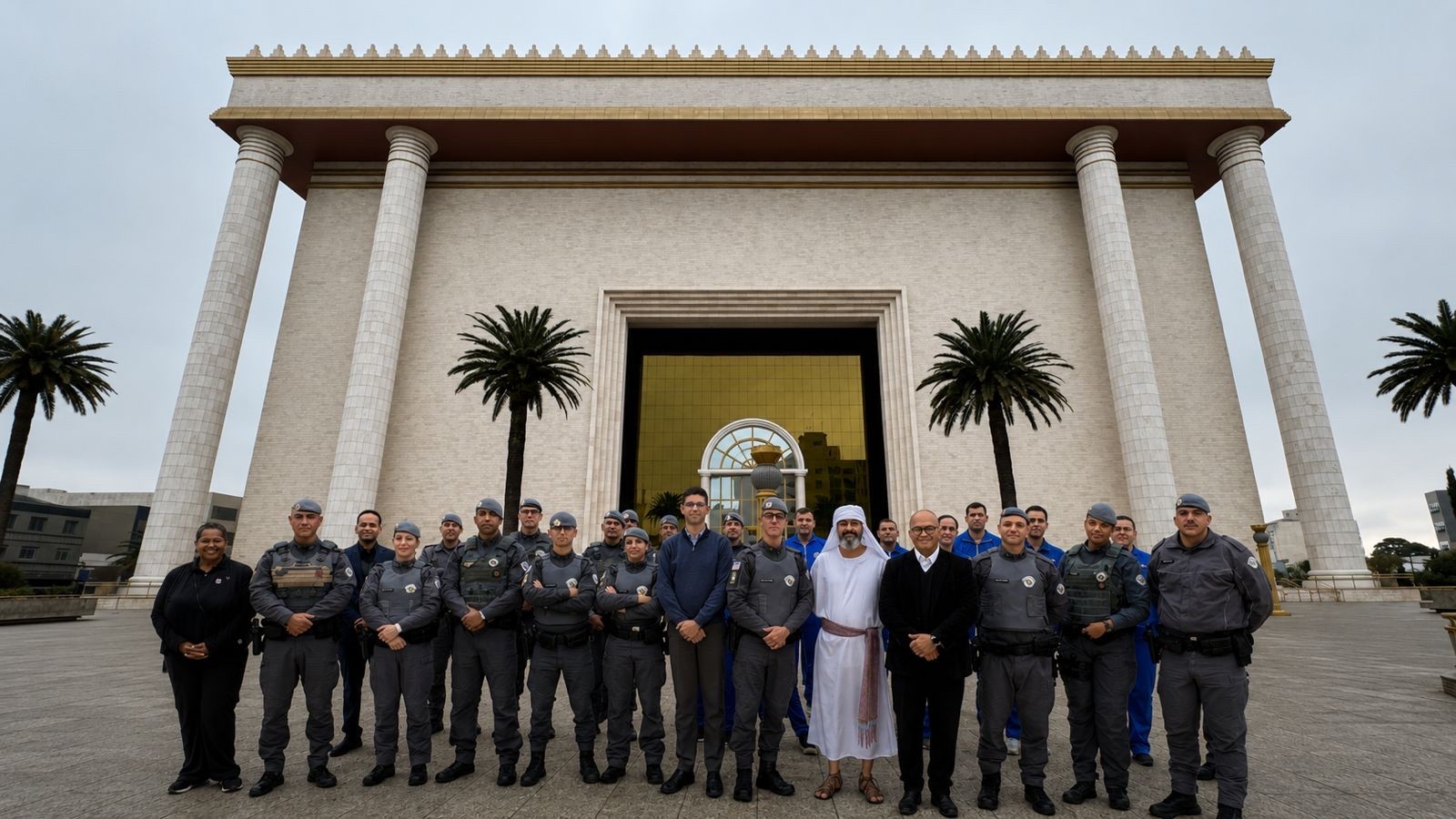 Imagem de capa - Policiais Militares do 43º BPMM realizam tour no Jardim Bíblico do Templo de Salomão