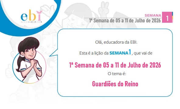 1ª Semana de 05 a 11 de Julho de 2026