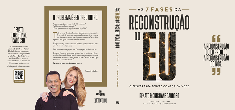 Renato e Cristiane Cardoso apresentam novo livro “As 7 Fases da Reconstrução do Eu”