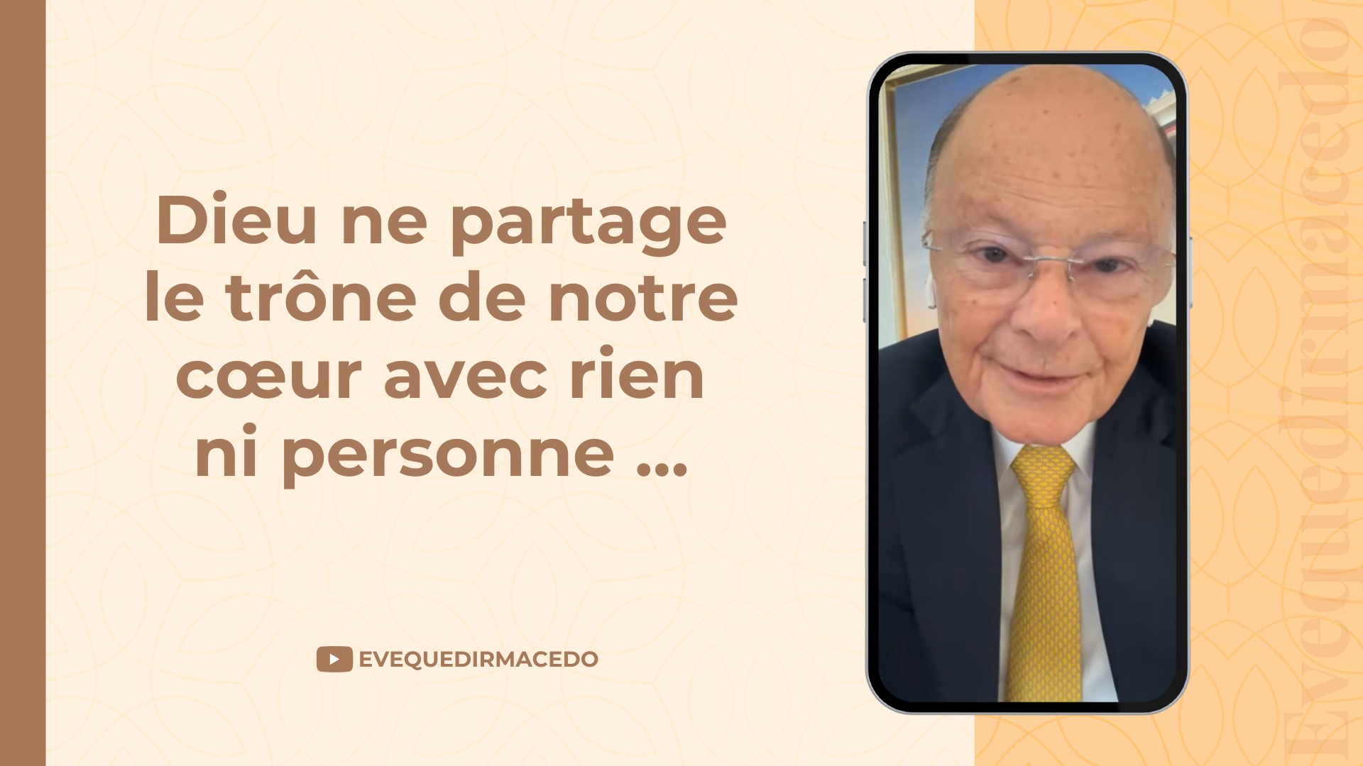 Dieu ne partage le trône de notre cœur avec rien ni personne …